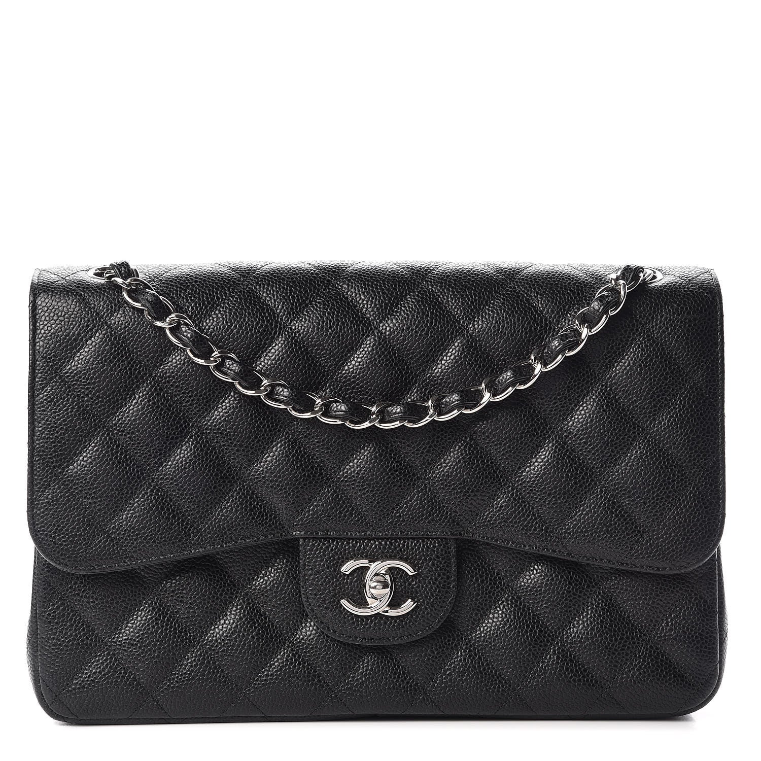 Chanel Caviar Quilted Jumbo Double Flap Black 1 of 15