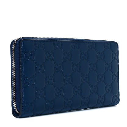Gucci X MLB Guccissima Signature NY Yankees Embroidered Zip Around Wallet Royale Ivory 3 of 10