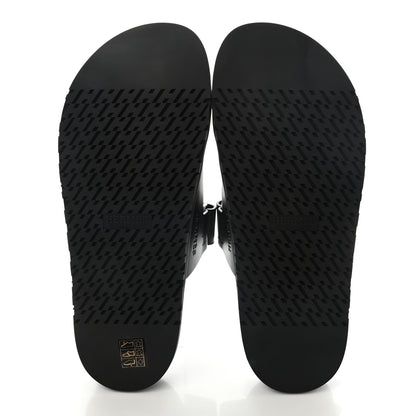 Hermes Calfskin Mens Chypre Sandals 42 Black 5 of 8