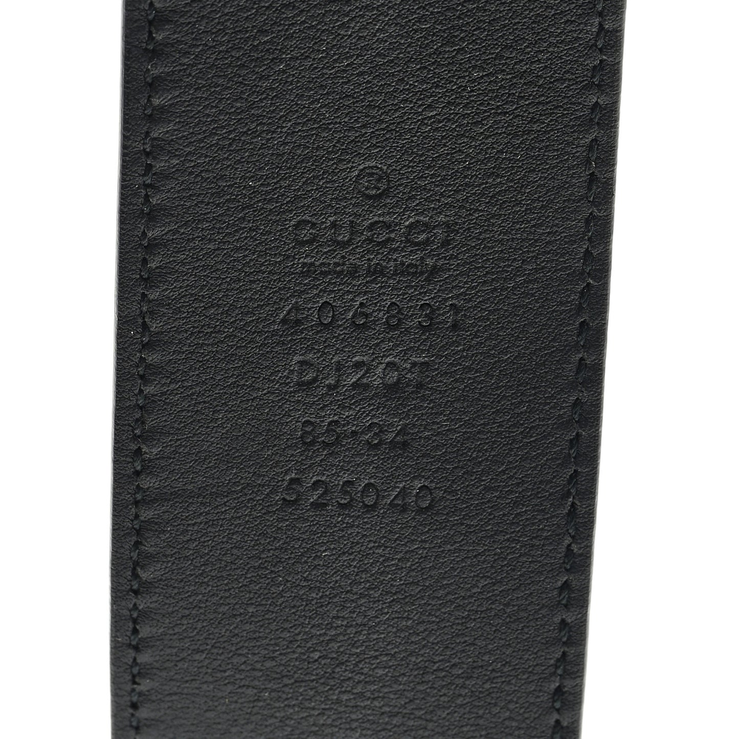 Textured Dollar Calfskin Double G 40mm Belt 85/34 Black