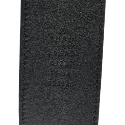 Gucci Textured Dollar Calfskin Double G 40mm Belt 85/34 Black 3 of 4