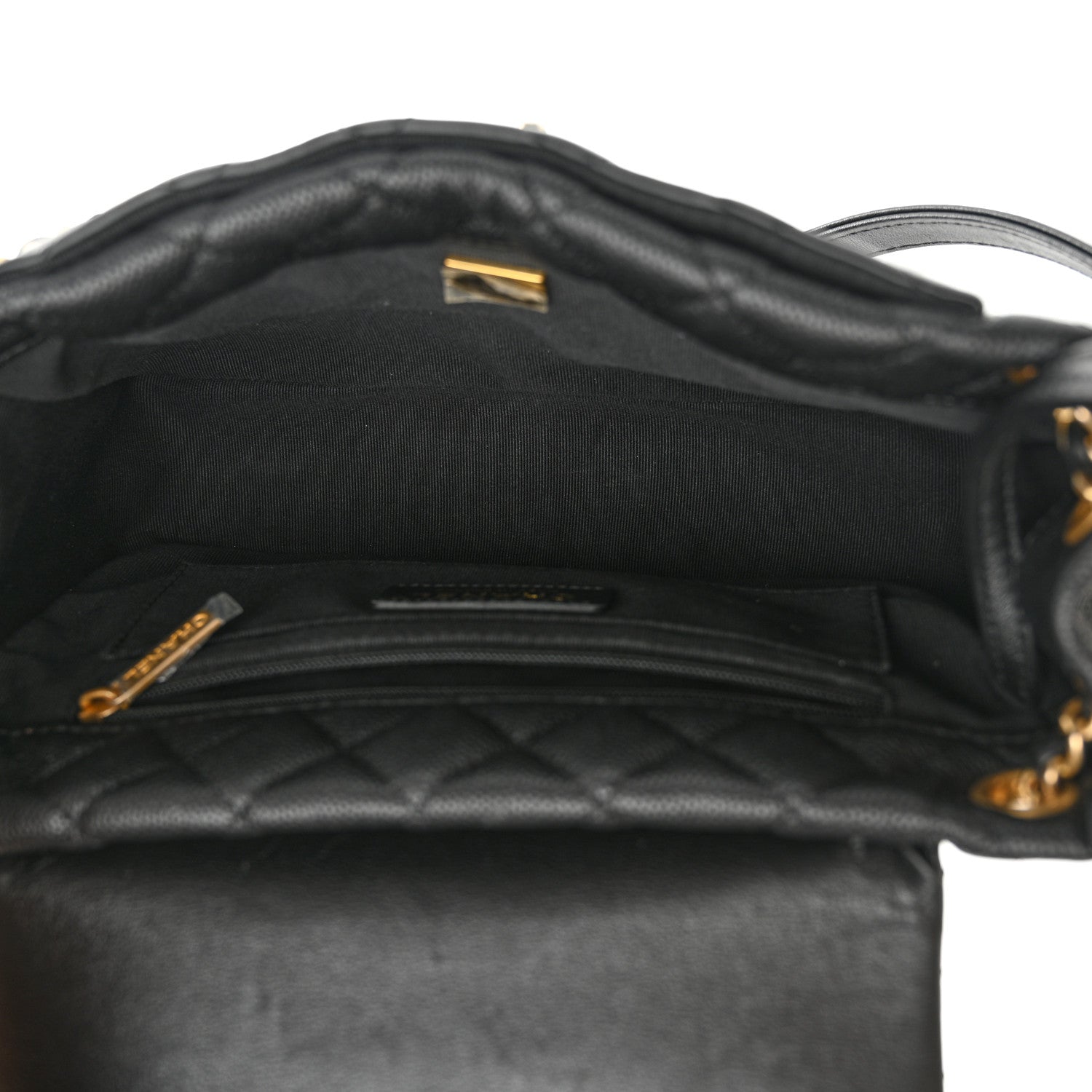 Chanel Caviar Calfskin Quilted Small Top Handle Flap Black 5 of 10