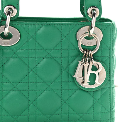 Christian Dior Lambskin Cannage Mini Lady Dior Green 7 of 12