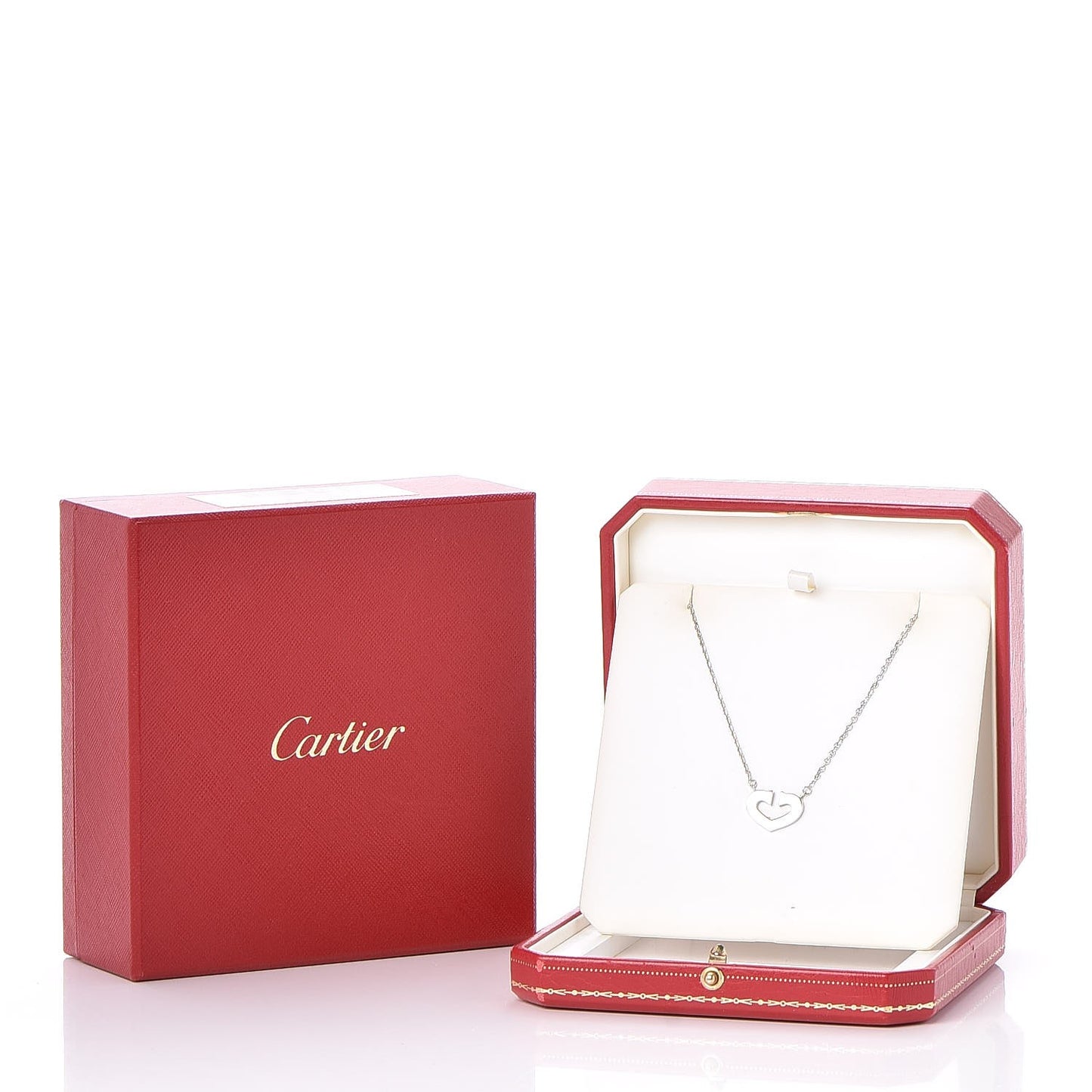 18K White Gold Medium Hearts and Symbols Necklace