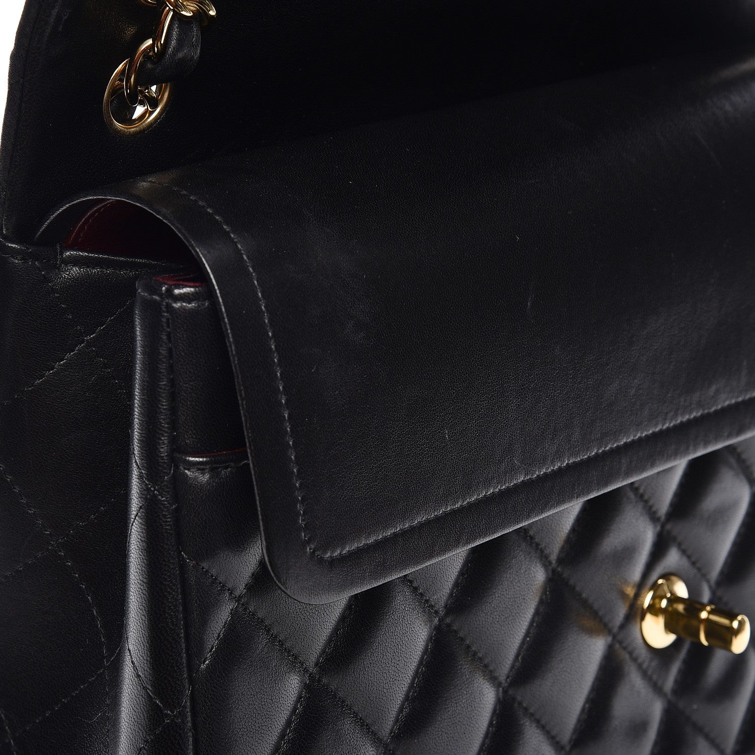 Chanel Lambskin Quilted Jumbo Double Flap Black 10 of 13