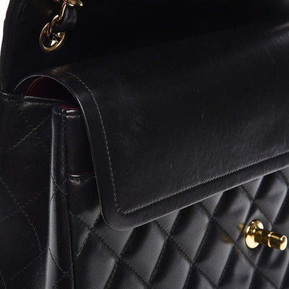 Chanel Lambskin Quilted Jumbo Double Flap Black 10 of 13