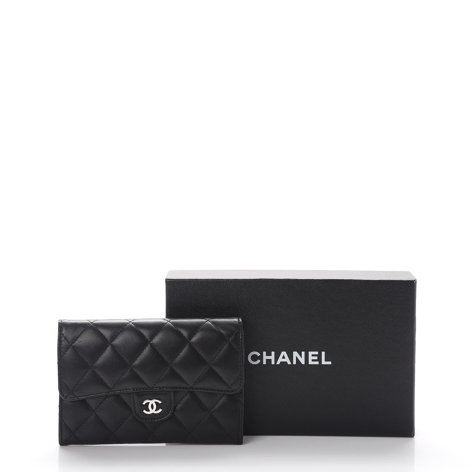 Chanel Lambskin Quilted Small Flap Wallet Black 9 of 9