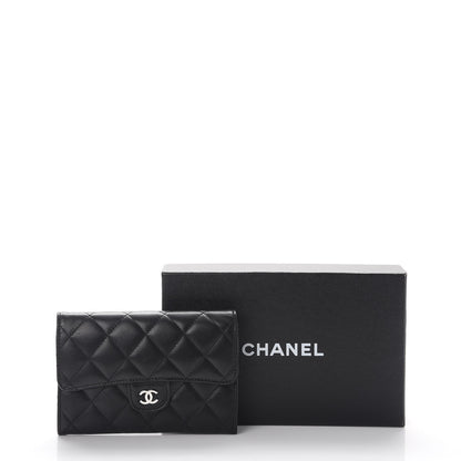 Chanel Lambskin Quilted Small Flap Wallet Black 9 of 9