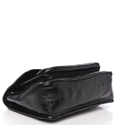 Saint Laurent Crinkled Calfskin Matelasse Monogram Medium Niki Chain Satchel Black 3 of 9