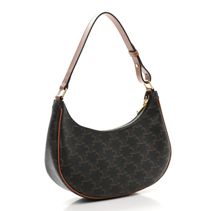 Celine Triomphe Canvas Calfskin Ava Shoulder Bag Tan 3 of 8