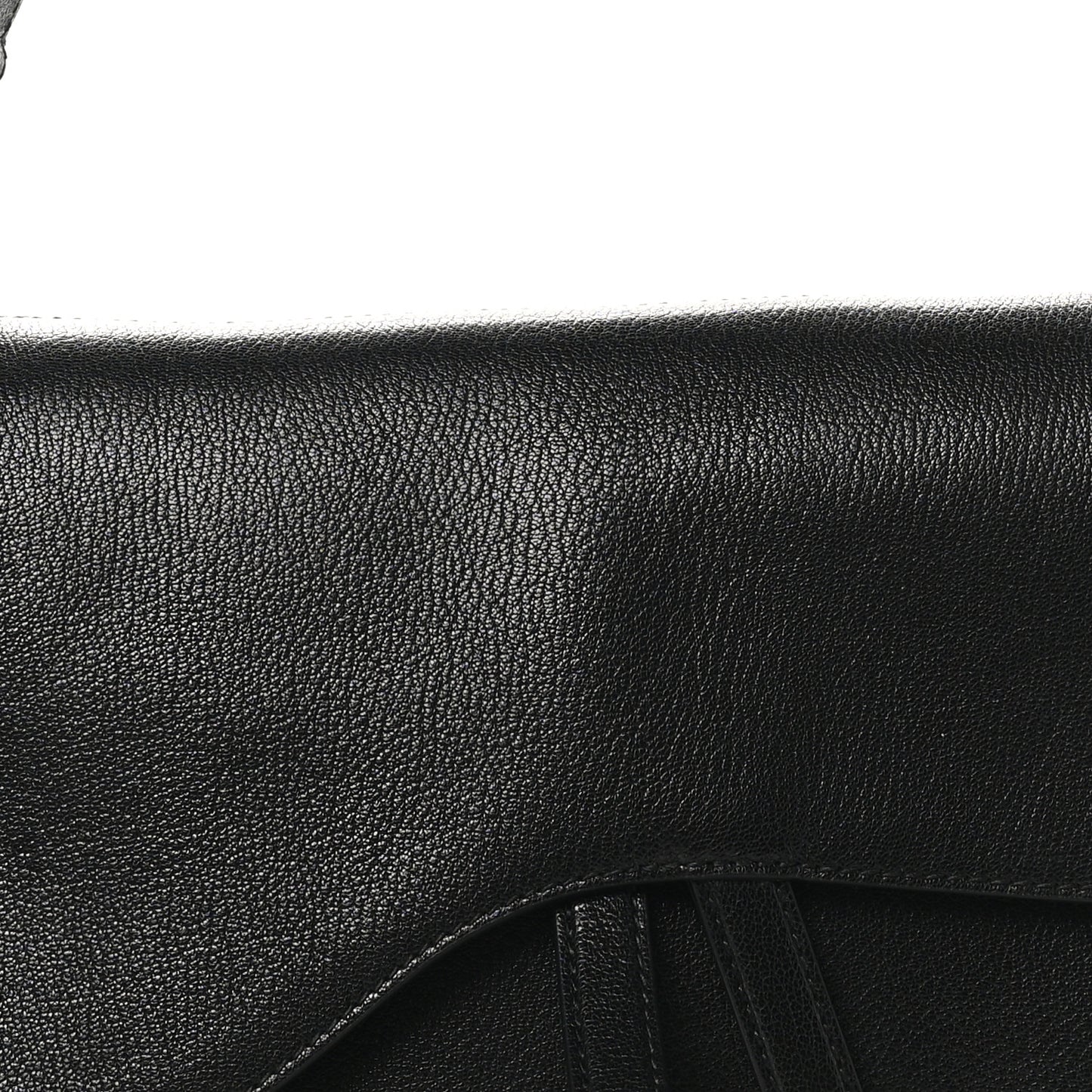 Shiny Goatskin Large Soft Saddle Bag Black