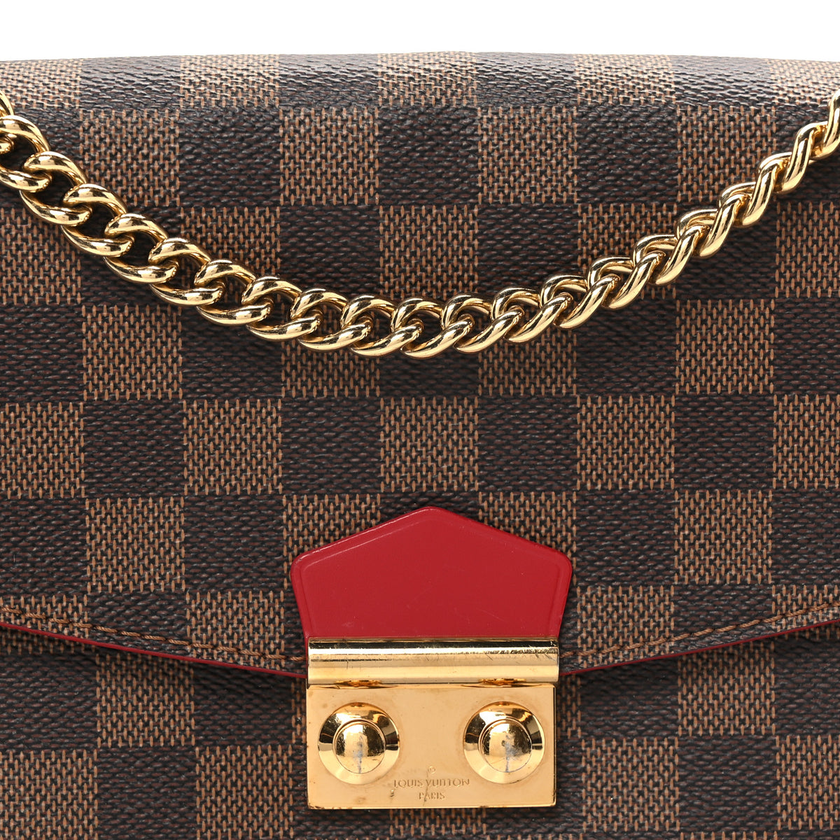 Damier Ebene Caissa Clutch Cherry