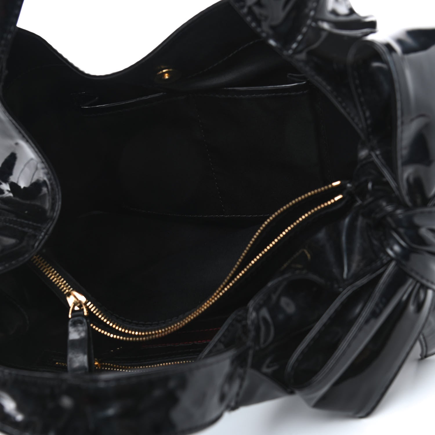 Valentino Garavani Patent Lacca Small Nuage Bow Hobo Black 4 of 6
