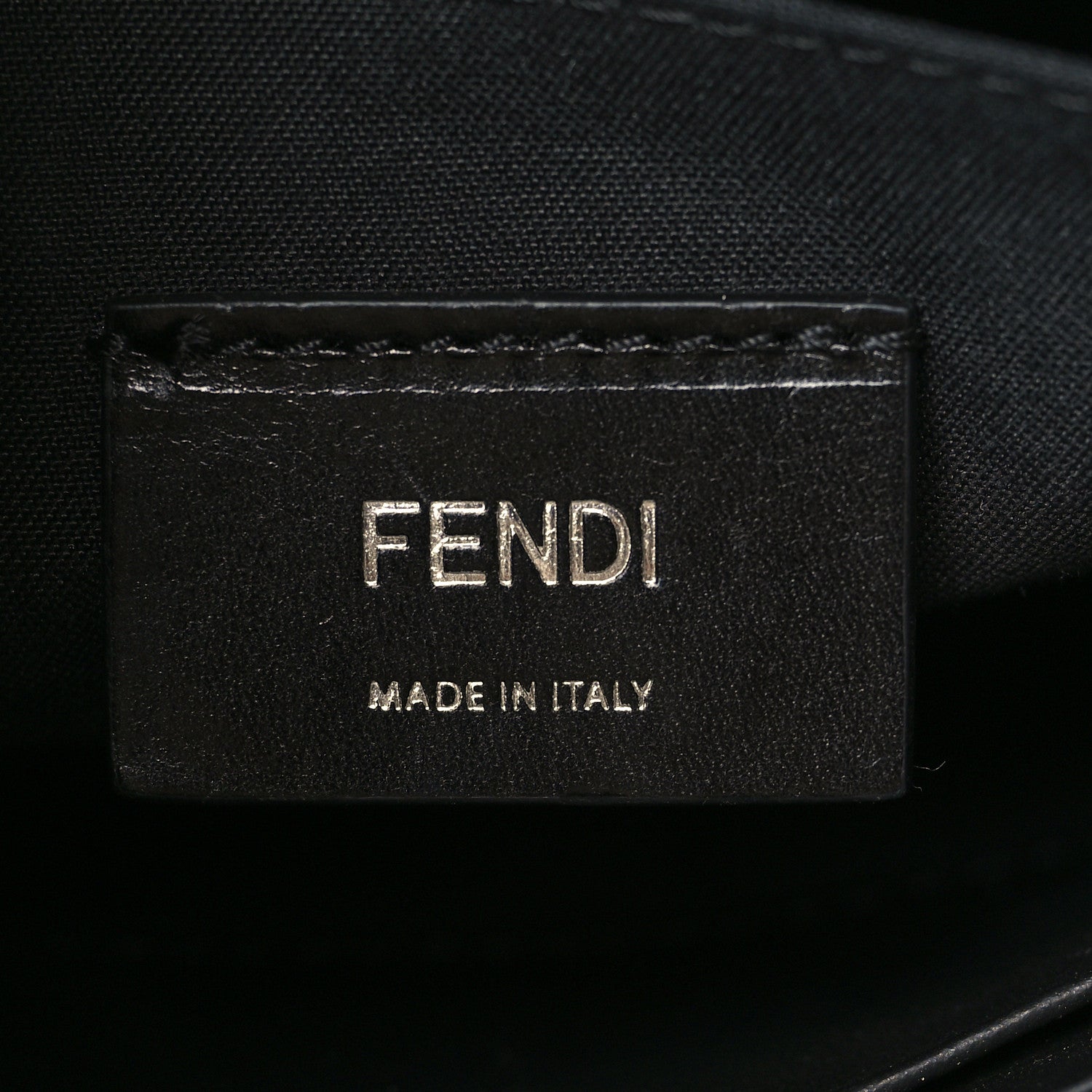 Fendi Glazed Fabric Vitello Liberty FF 1974 Diagonal Pouch Tobacco Moresco Black 6 of 7
