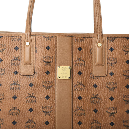 MCM Visetos Medium Liz Reversible Shopper Tote Cognac 12 of 14