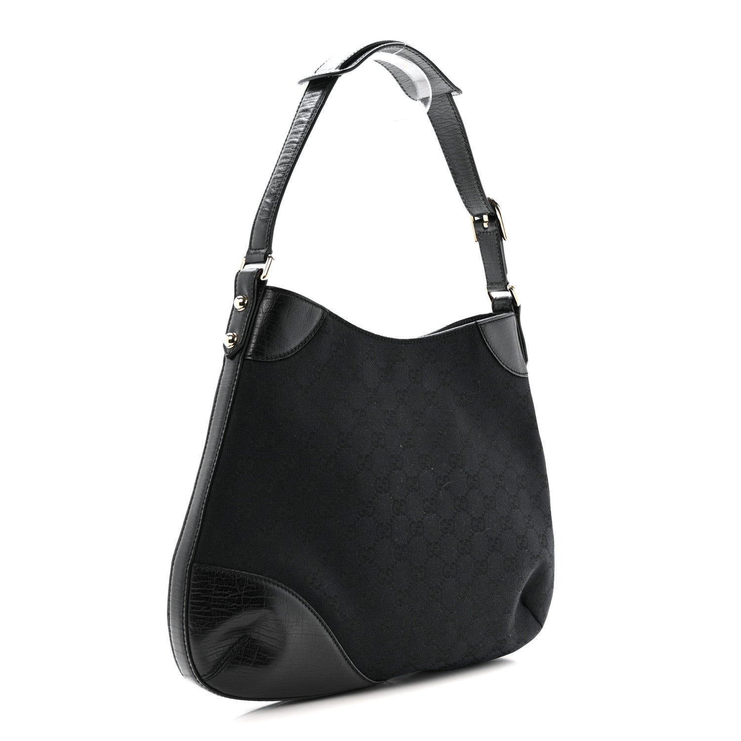 Gucci Monogram Web Hasler Hobo Black 3 of 12