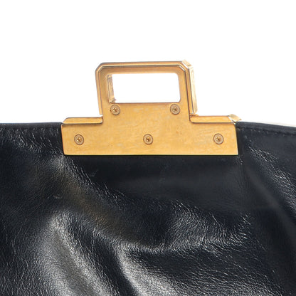 Chanel Glazed Calfskin 2.55 East West Mademoiselle Flap Black White 8 of 8