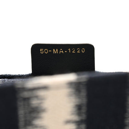 Christian Dior Canvas Embroidered Large Striped Book Tote Navy 7 of 10