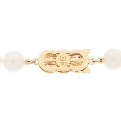 Mikimoto 18K Yellow Gold Akoya Cultured Pearl 7.5-8mm Strand Necklace 4 of 6