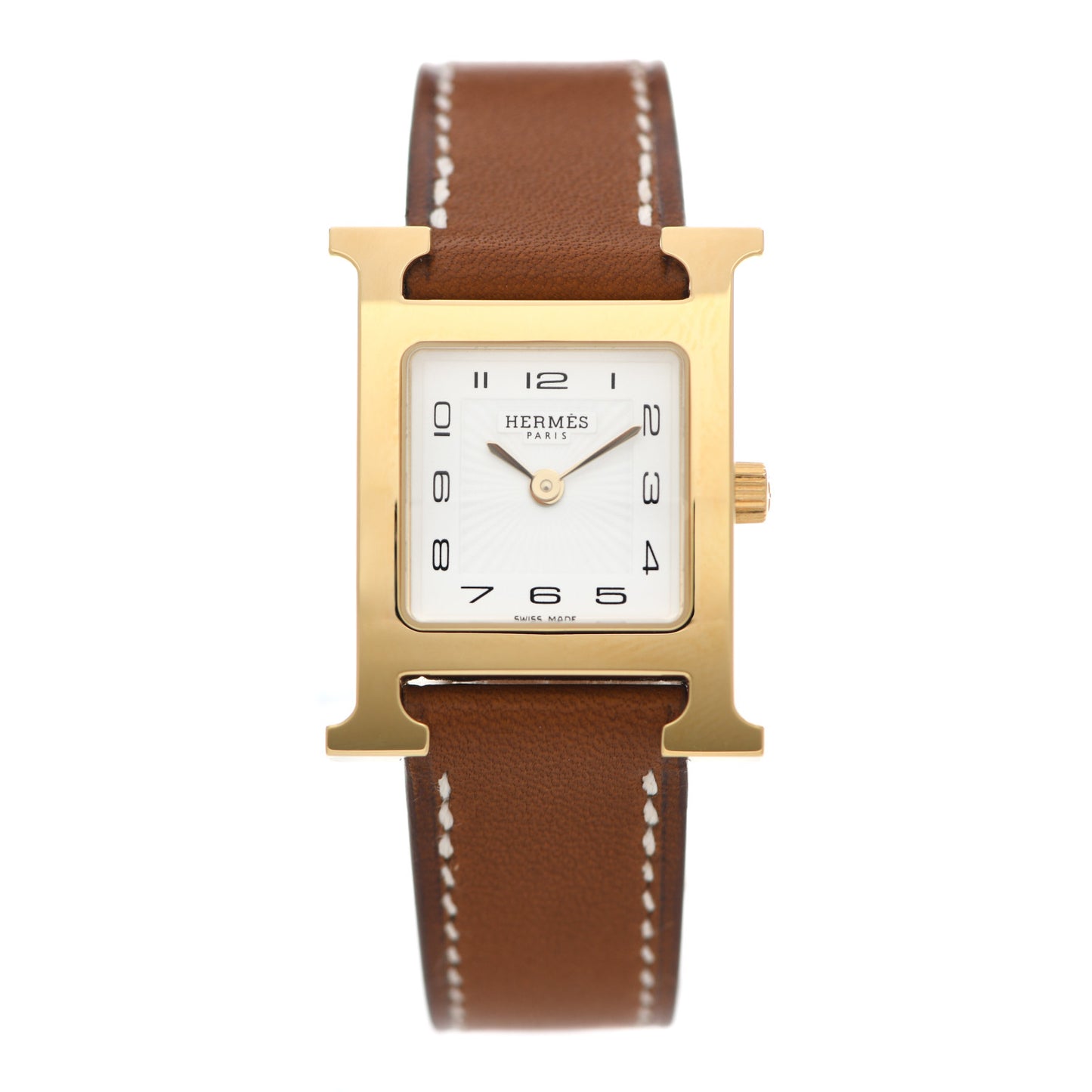 Stainless Steel Barenia 21mm Heure H Hour Quartz Watch Fauve