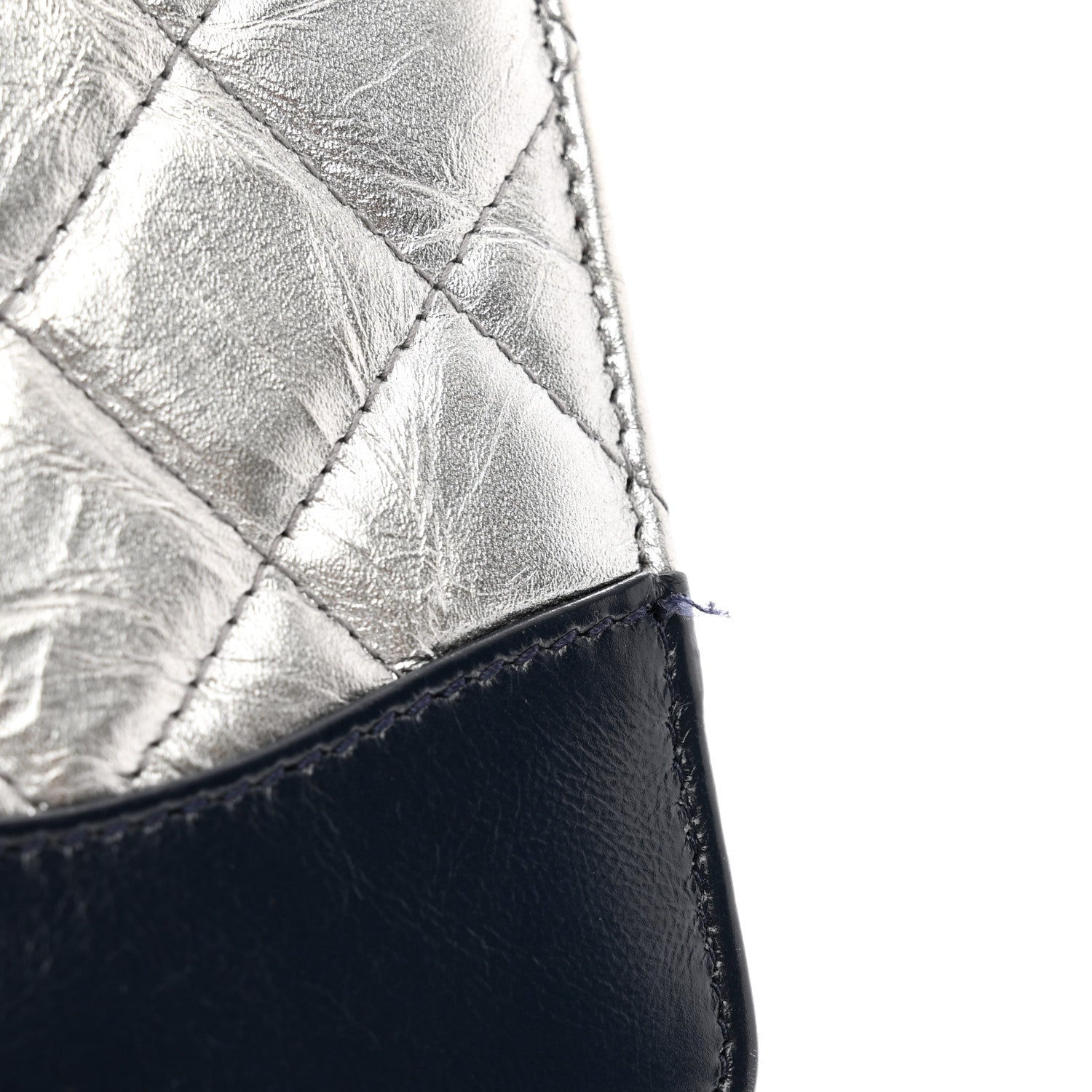 Chanel Metallic Aged Calfskin Quilted Gabrielle Wallet On Chain WOC Silver Black 14 of 14