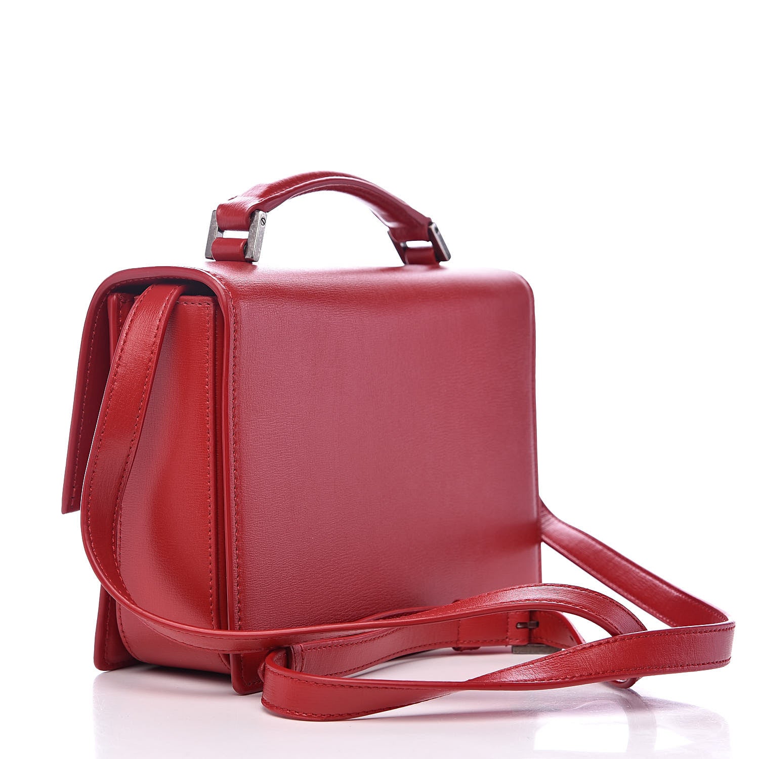 Saint Laurent Calfskin Medium Bellechasse Satchel Rouge Eros 3 of 10