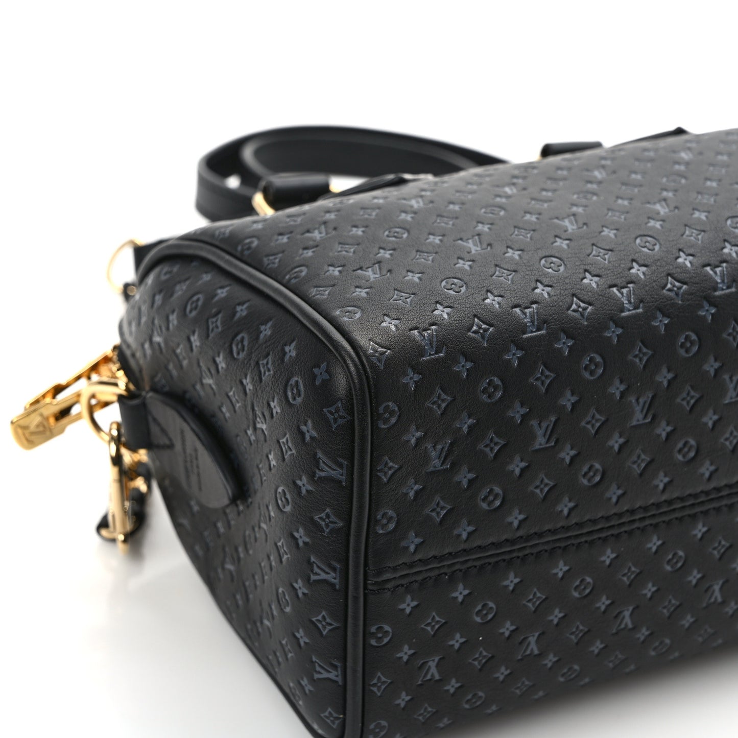 Calfskin Nanogram Embossed Speedy 20 Black