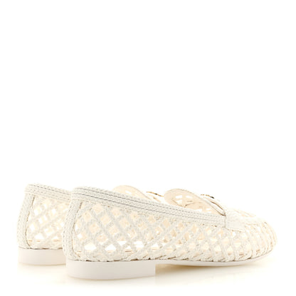 Chanel Braided Lambskin CC Mocassin Loafers 41 White 5 of 10
