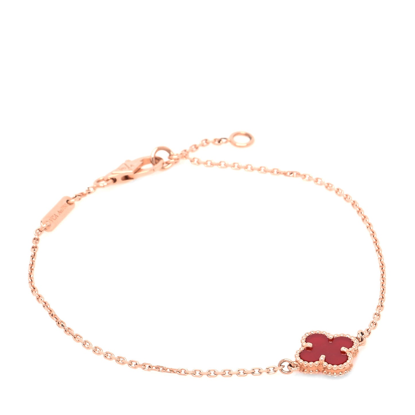 18K Rose Gold Carnelian Sweet Alhambra Bracelet