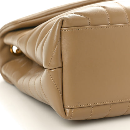 Saint Laurent Calfskin Y Quilted Monogram Medium Loulou Chain Satchel Dark Beige 9 of 10