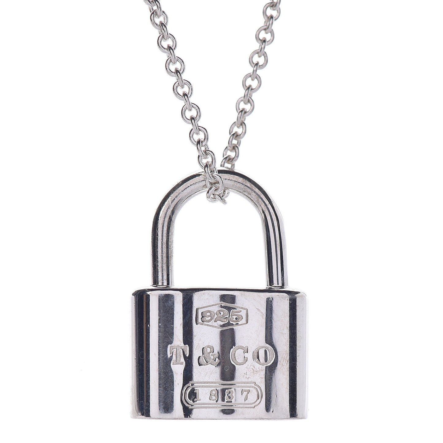 Sterling Silver 1837 Lock Pendant Necklace