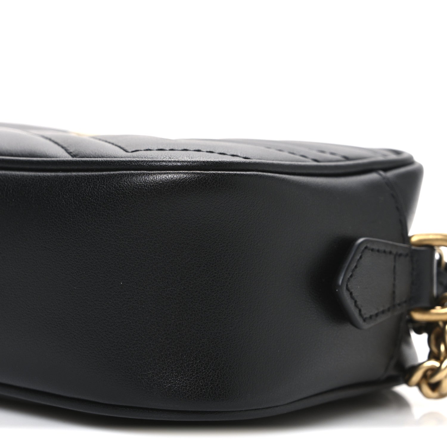 Gucci Calfskin Matelasse Mini GG Marmont Chain Shoulder Bag Black 10 of 11