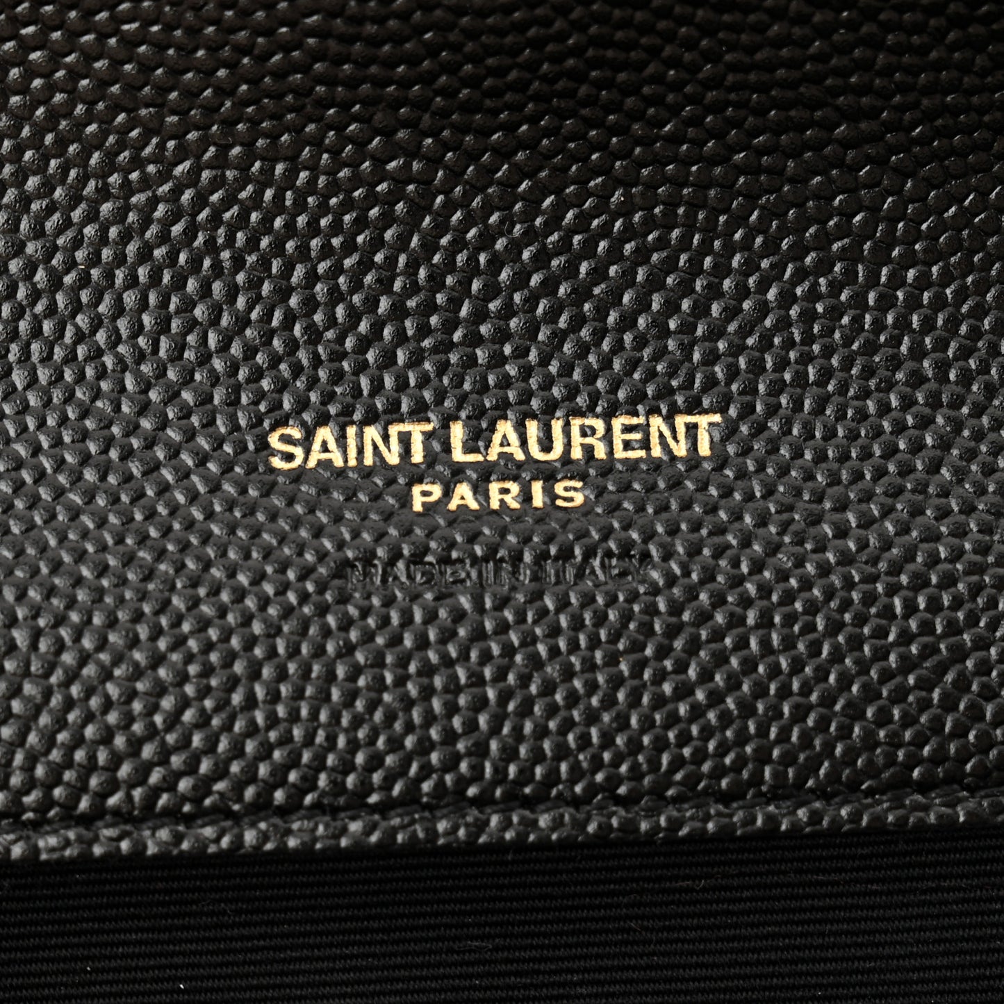 Grain De Poudre Matelasse Chevron Monogram Envelope Clutch Black