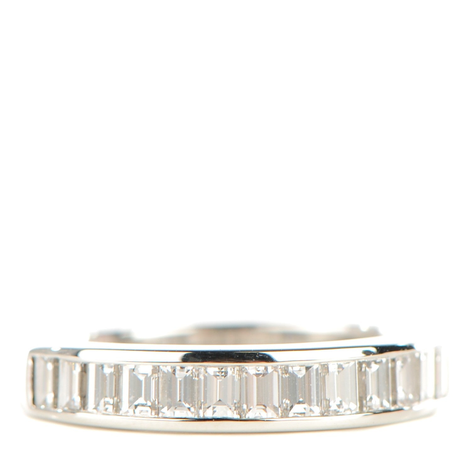 Tiffany Platinum Diamond 3mm Half Circle Channel Set Band Ring 7 1 of 5