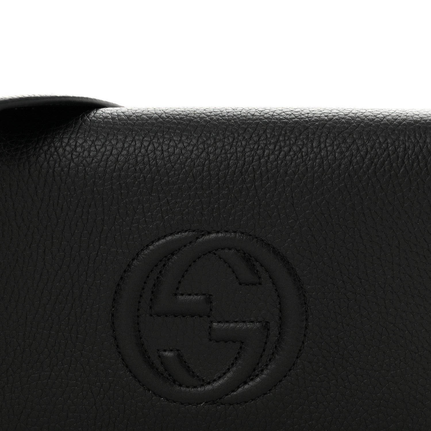 Gucci Pebbled Calfskin Soho Wallet On Chain Black 7 of 11
