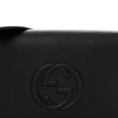 Gucci Pebbled Calfskin Soho Wallet On Chain Black 7 of 11