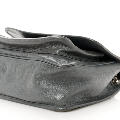 Saint Laurent Crinkled Calfskin Matelasse Monogram Medium Niki Chain Satchel Storm 11 of 12