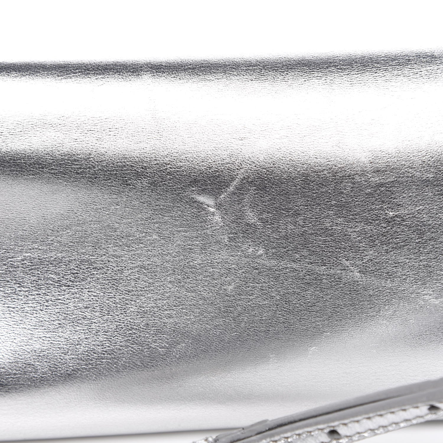 Saint Laurent Nappa Silk Fetiche Clutch Argento 11 of 15