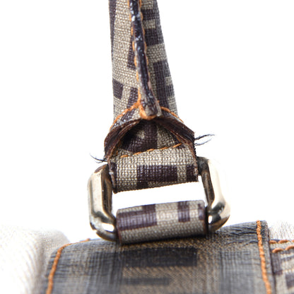 Fendi Canvas Zucca Zucchino Spalmati Mixed Media Boston White Mogano Panna 14 of 14