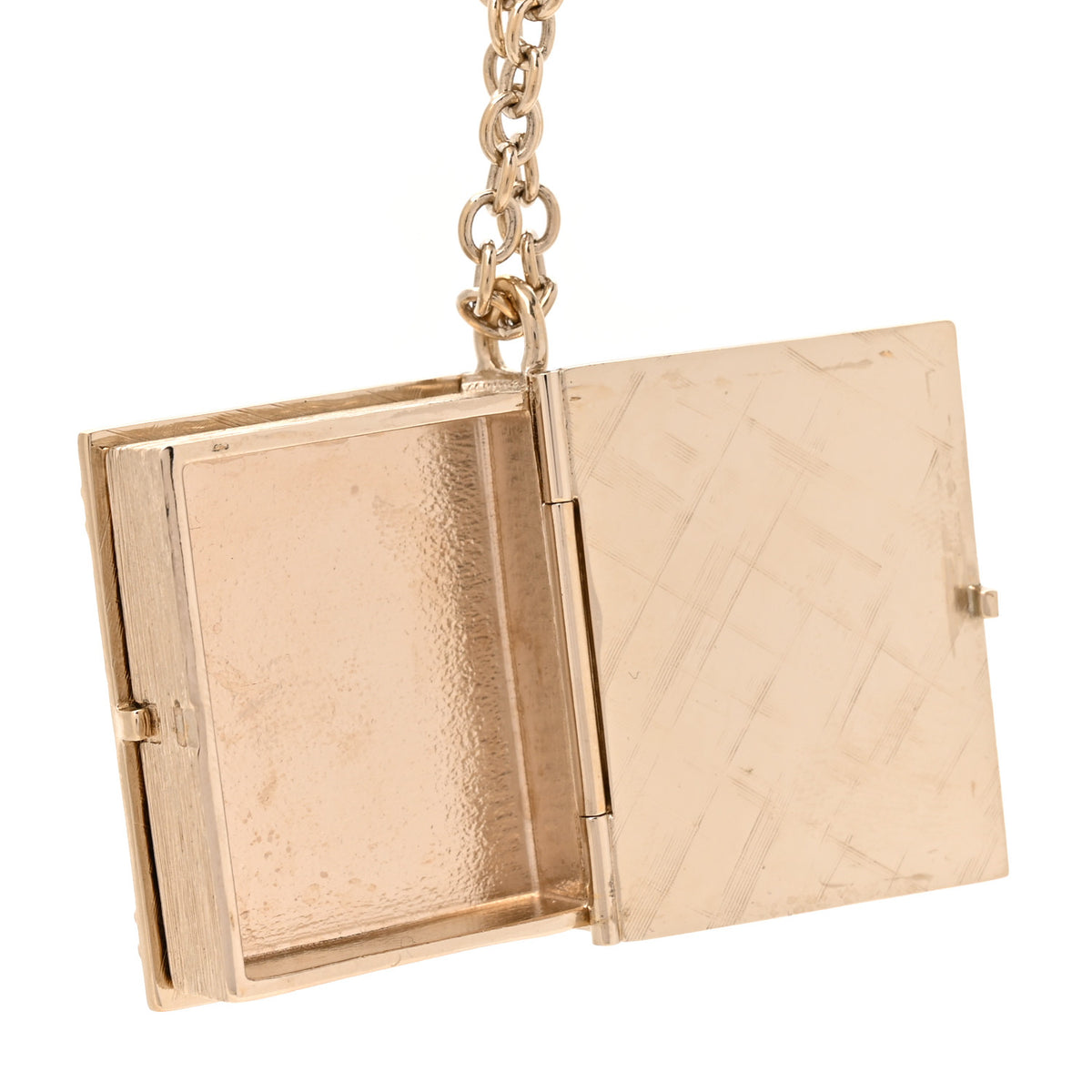 Chanel Metal CC Lion Book Locket Necklace Gold 5 of 6