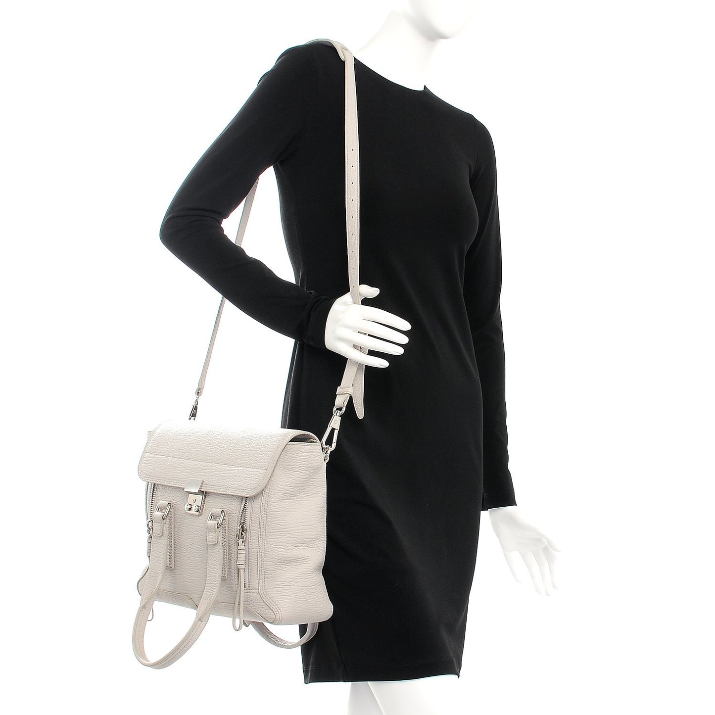3.1 Textured Calfskin Medium Pashli Satchel Feather