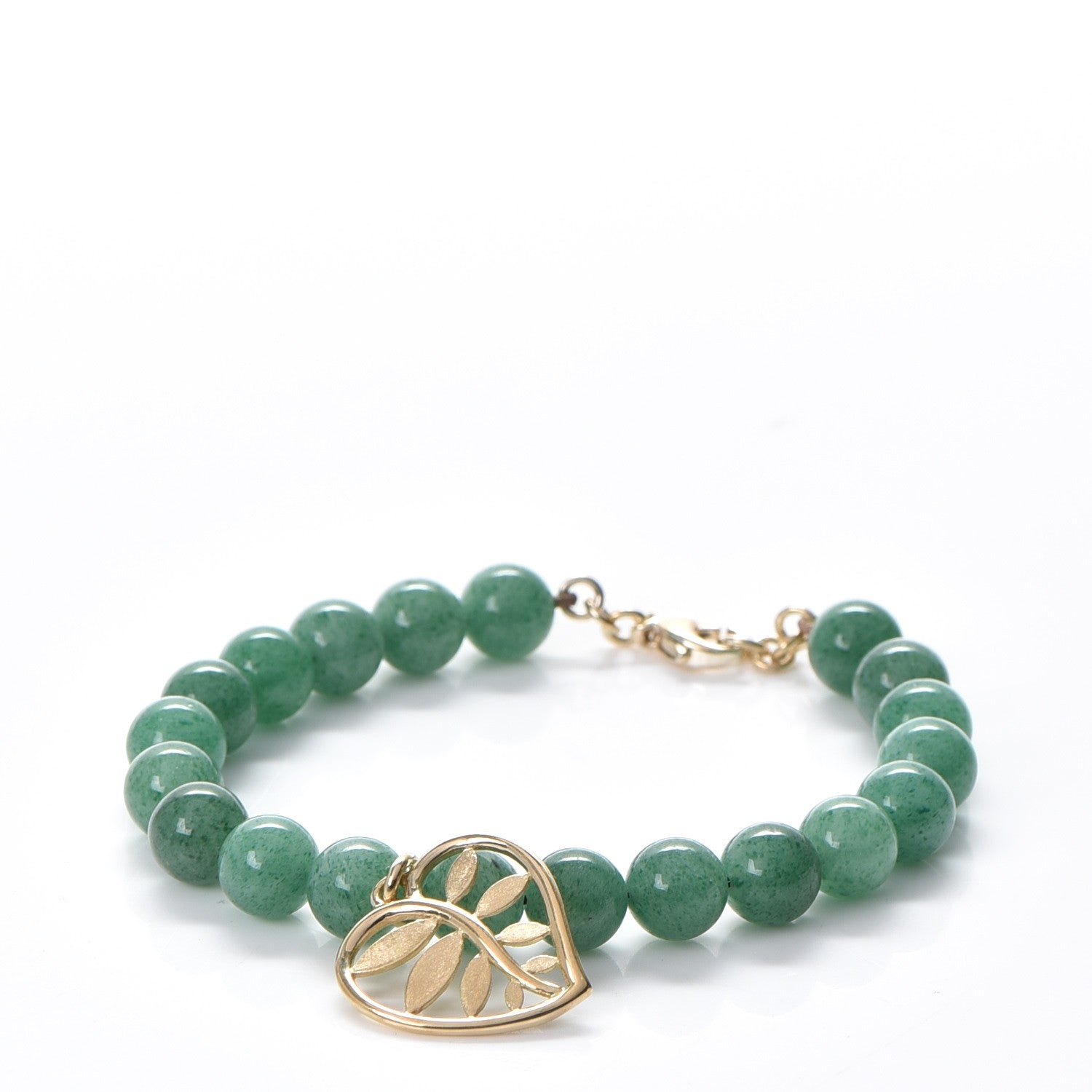 Tiffany 18K Yellow Gold Aventurine Paloma Picasso Villa Paloma Palm Bracelet 3 of 9