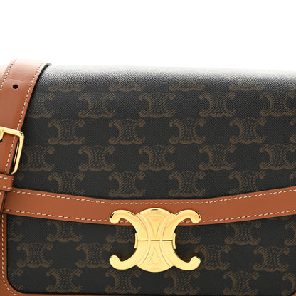 Celine Triomphe Canvas Calfskin Medium Triomphe Bag Tan 8 of 11