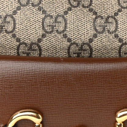 Gucci GG Supreme Monogram Small Horsebit 1955 Shoulder Bag Beige Brown Sugar 10 of 10