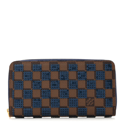 Louis Vuitton Damier Paillettes Zippy Wallet Blue 1 of 8