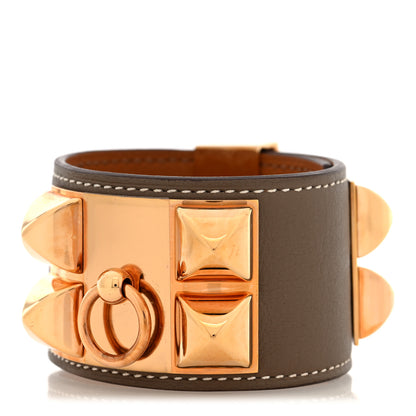 Hermes Swift Collier de Chien CDC Bracelet T3 Etoupe 3 of 5