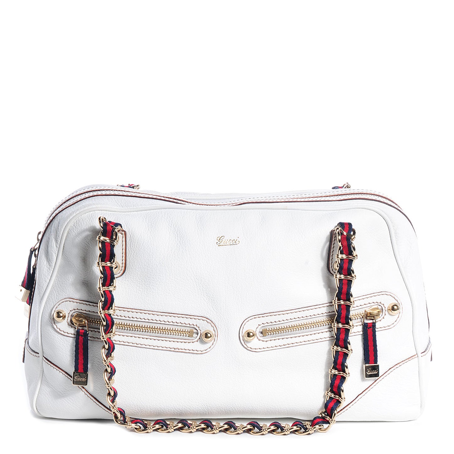 Leather Capri Large Bowler White