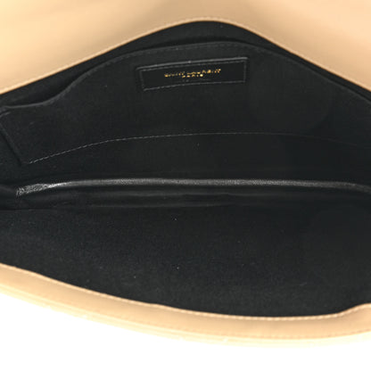 Saint Laurent Lambskin Quilted Sade Envelope Clutch Nude Powder 5 of 14