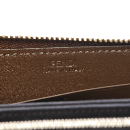 Fendi Pequin Vitello Zip Around Wallet Tobacco Foresta 6 of 7
