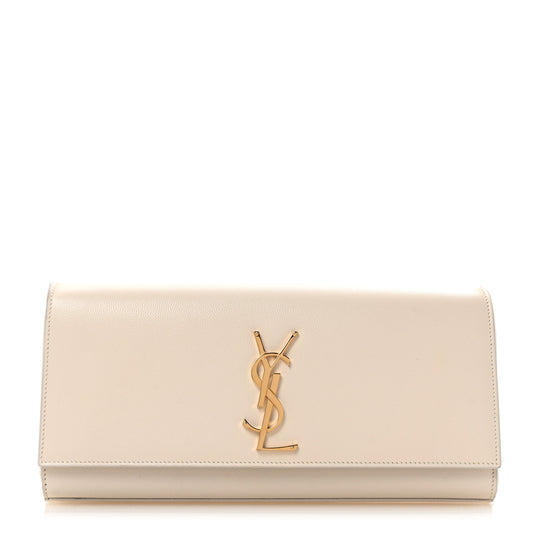 Grain De Poudre Classic Monogram Cassandre Clutch Dove White